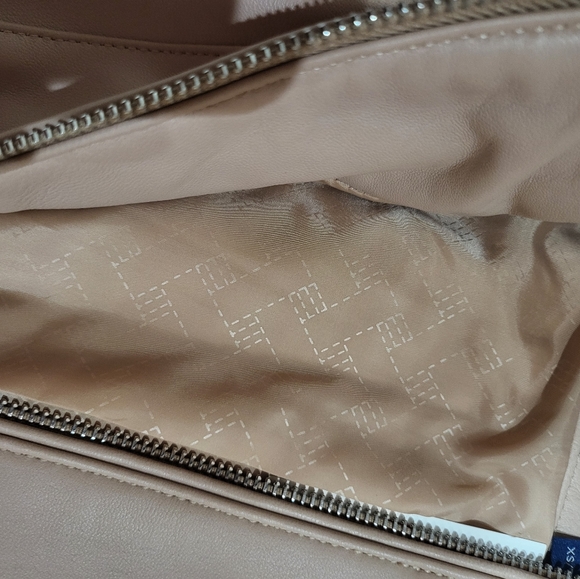 Cole Haan Moto Jacket in Blush Pink - snap neck button - Picture 6 of 10